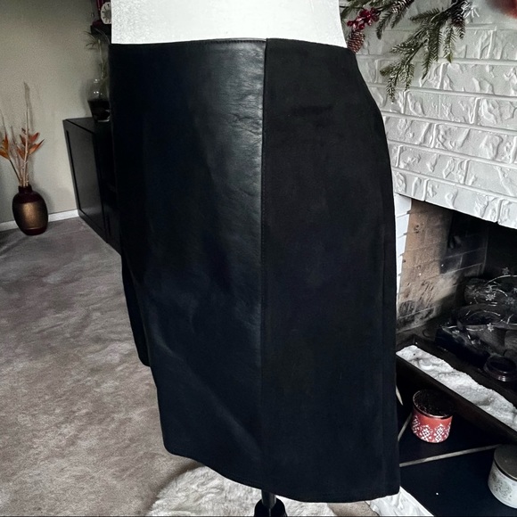 Faux Leather and Suede A Line skirt - Picture 8 of 8